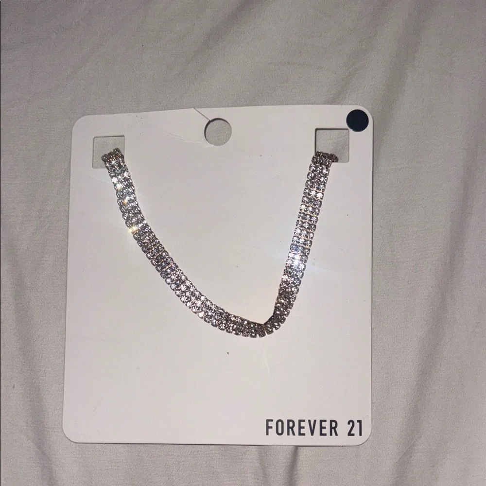 Forever 21 Sparkling Rhinestone Choker Necklace